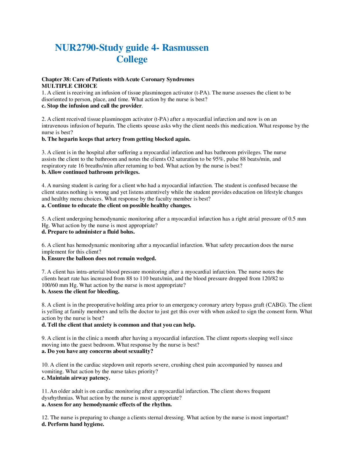 Preview image of NUR2790-Study guide 4- Rasmussen College document